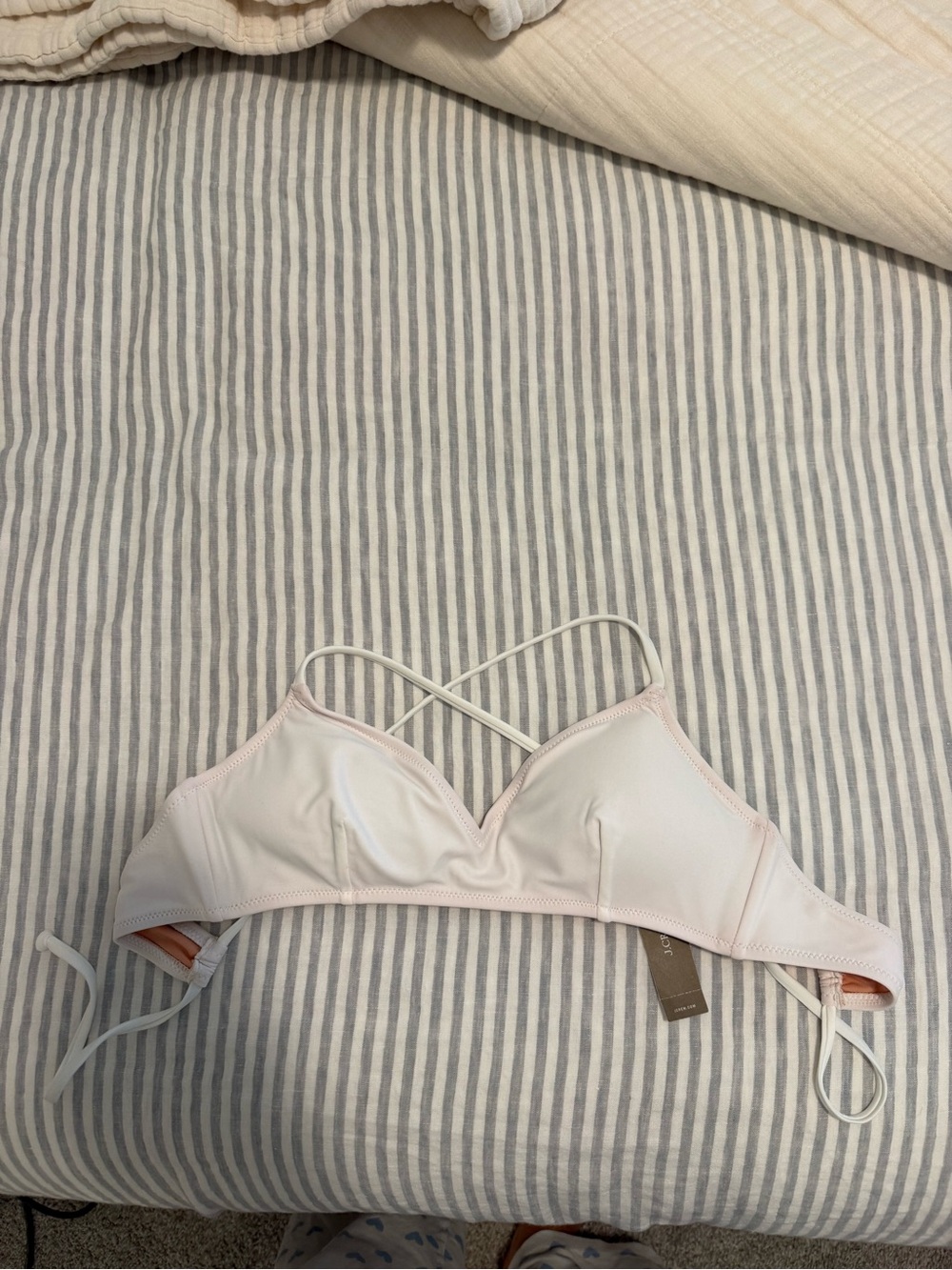 J. Crew Pale Pink Crisscross Bikini Top